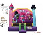 TROLLS BOUNCE HOUSE BUNDLE WITH 2 TABLES AND 16 CHAIRS